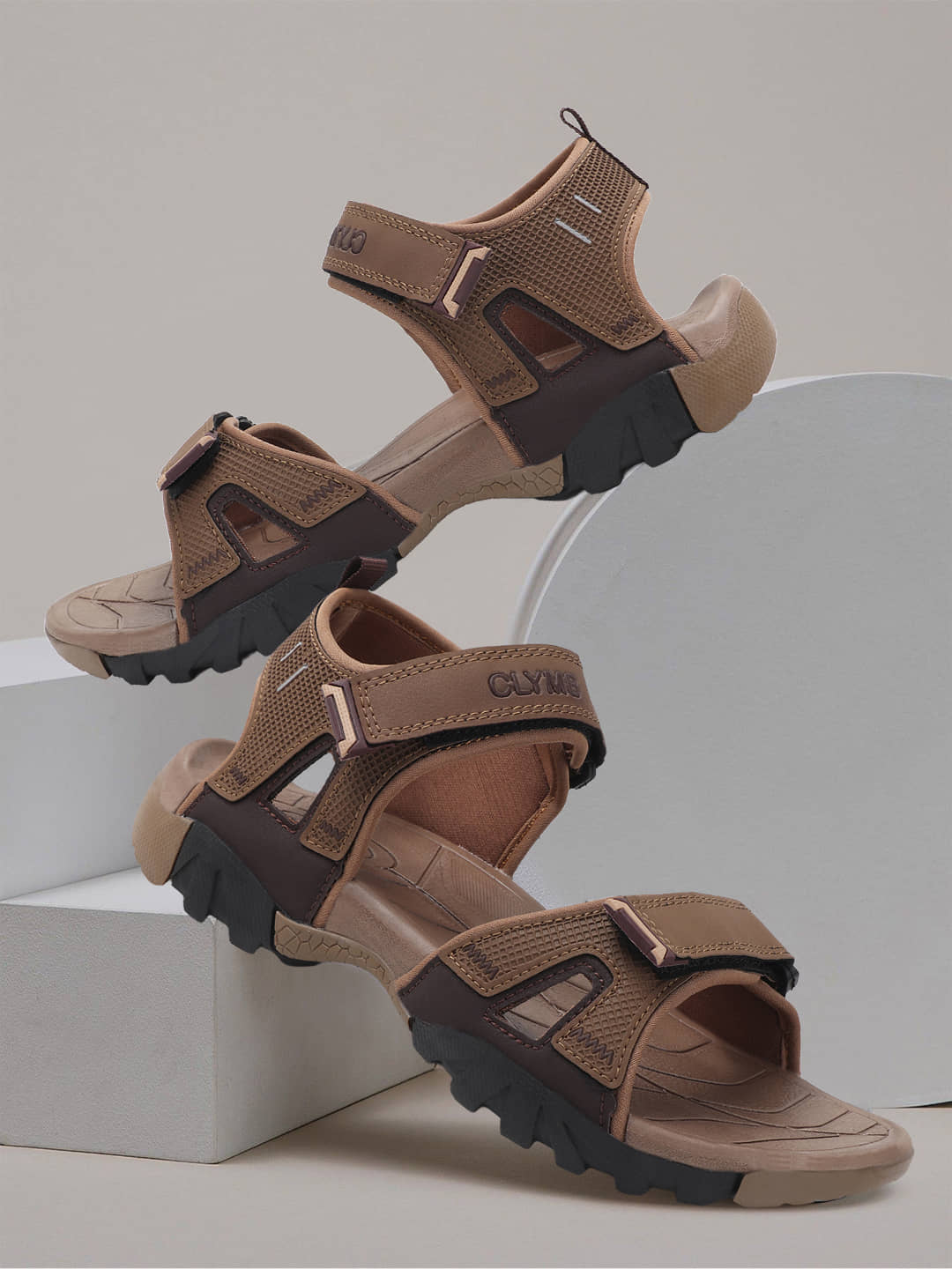 Clymb - Brown Men's Floater Sandals