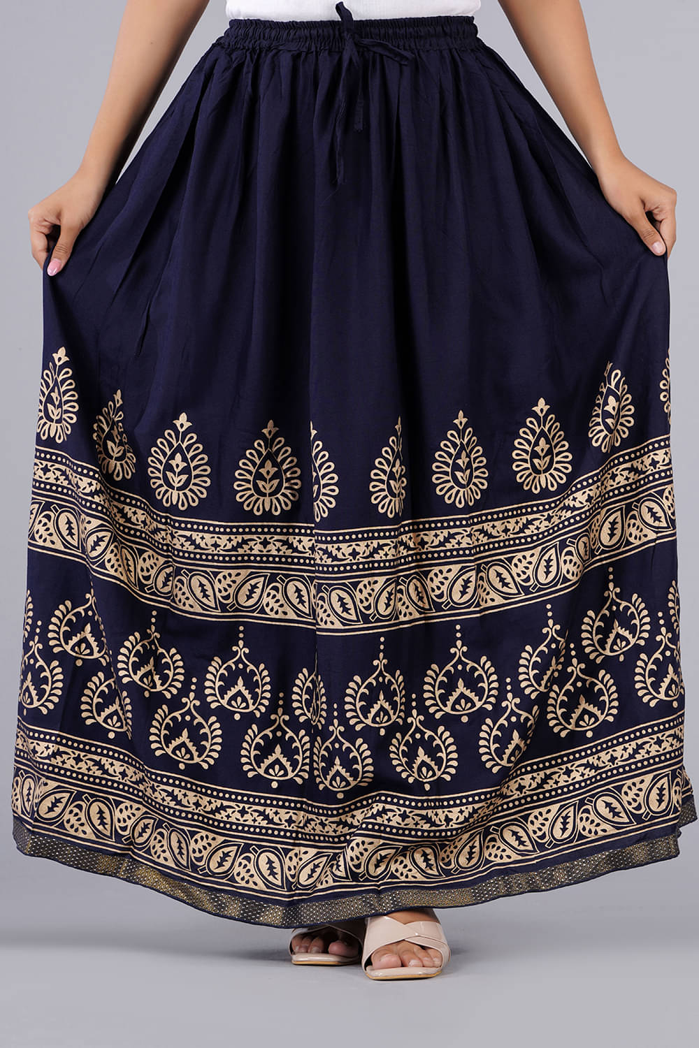     			Rangsthali Blue Rayon Women's Straight Skirt ( Pack of 1 )