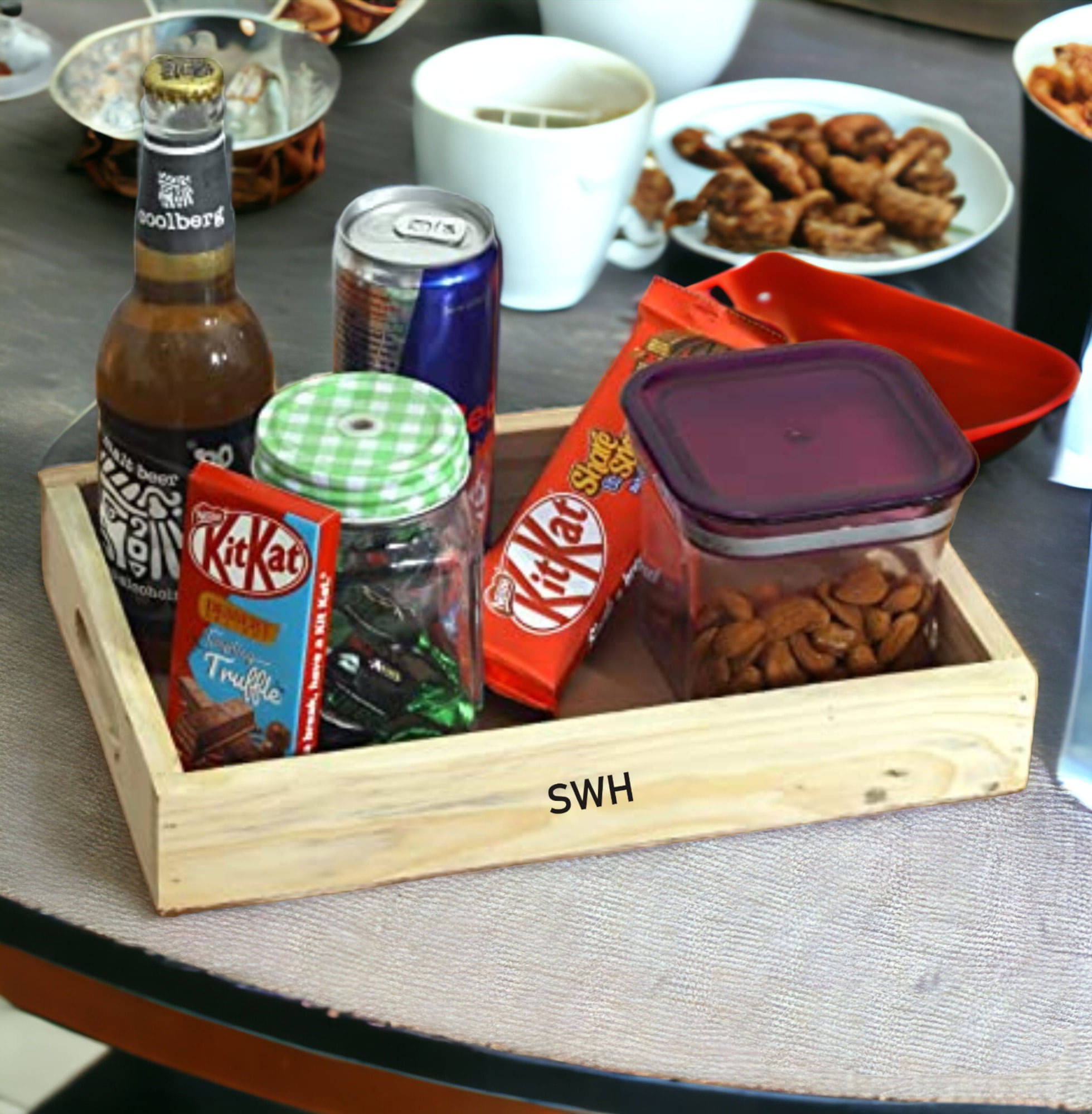     			SWH Wooden Serving Tray 1000 ml Brown ( Set of 1 )