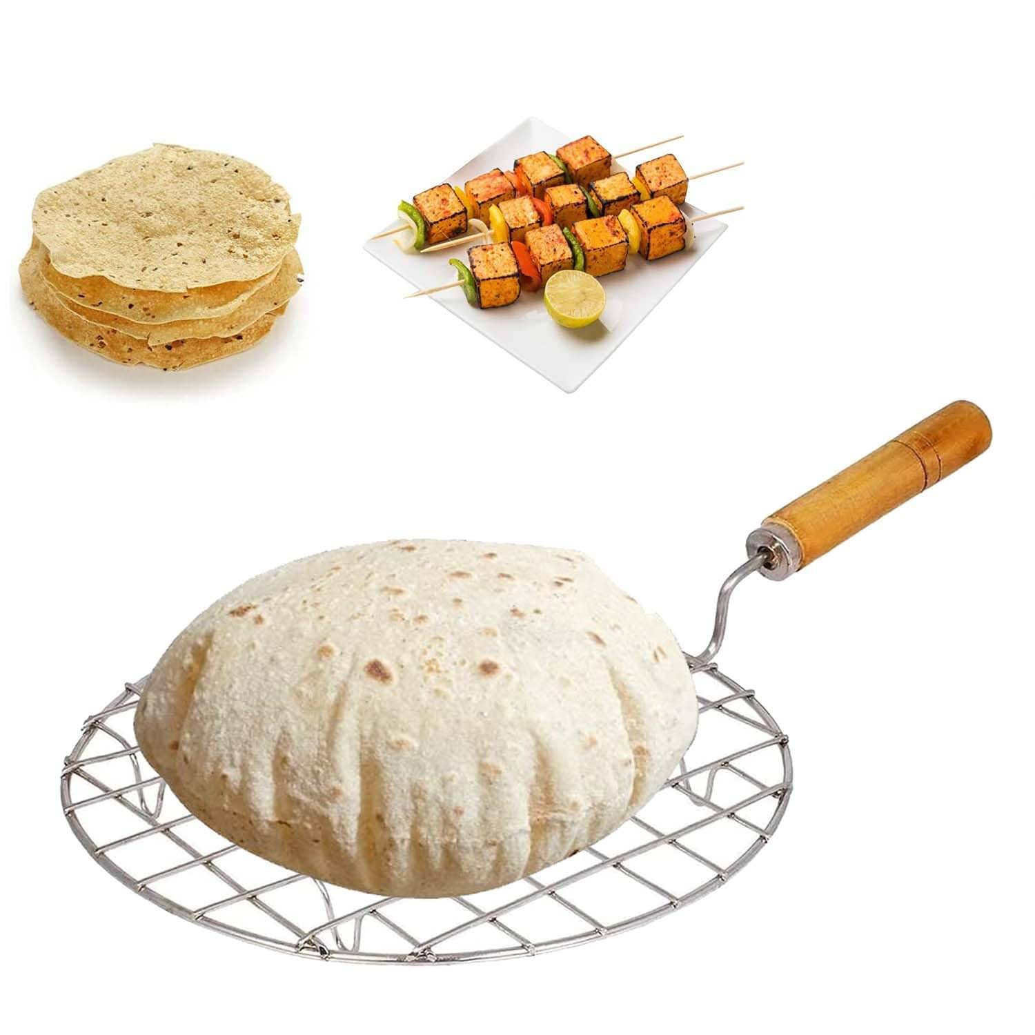 THRIFTKART Silver Stainless Steel Round 22cm roti grille ( Set of 1 ) THRIFTKART Silver Stainless Steel Round 22cm roti grille ( Set of 1 )