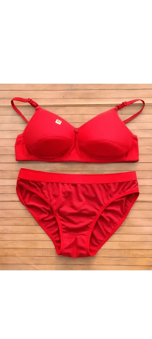 Vedhahi Pack of 1 Cotton Bra & Panty Set For Women ( Red ) Vedhahi Pack of 1 Cotton Bra & Panty Set For Women ( Red )