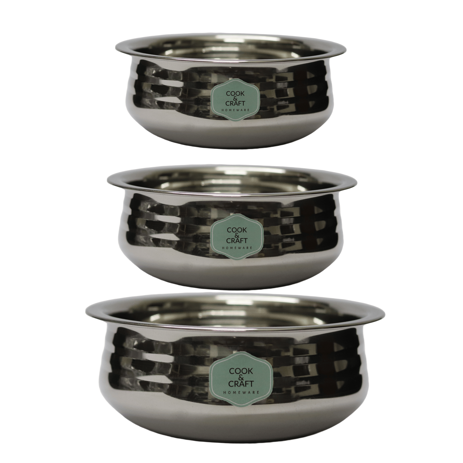     			cook craft Non Stick Stainless Steel URLI / HANDI SET
