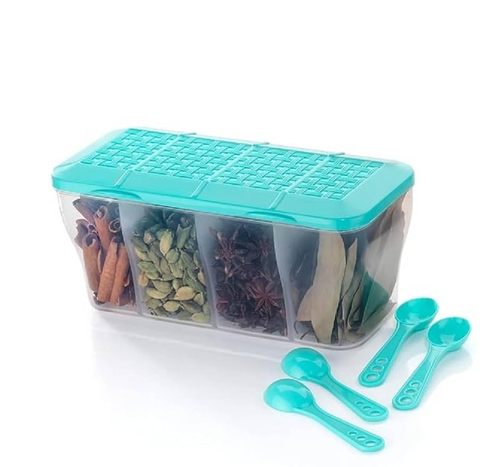 BRANZY 4 IN 1 Containers Plastic Sky Blue Food Container ( Set of 1 ) BRANZY 4 IN 1 Containers Plastic Sky Blue Food Container ( Set of 1 )