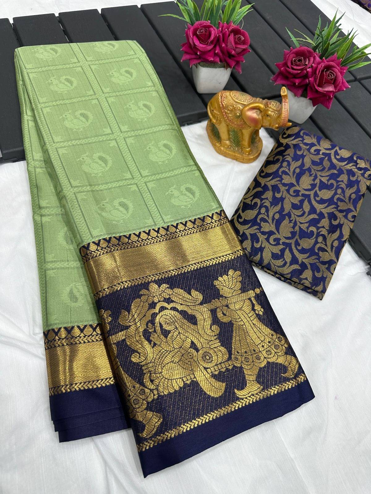 A TO Z CART Cotton Silk Woven Saree With Unstitched Blouse Piece ( Sea Green ) A TO Z CART Cotton Silk Woven Saree With Unstitched Blouse Piece ( Sea Green )