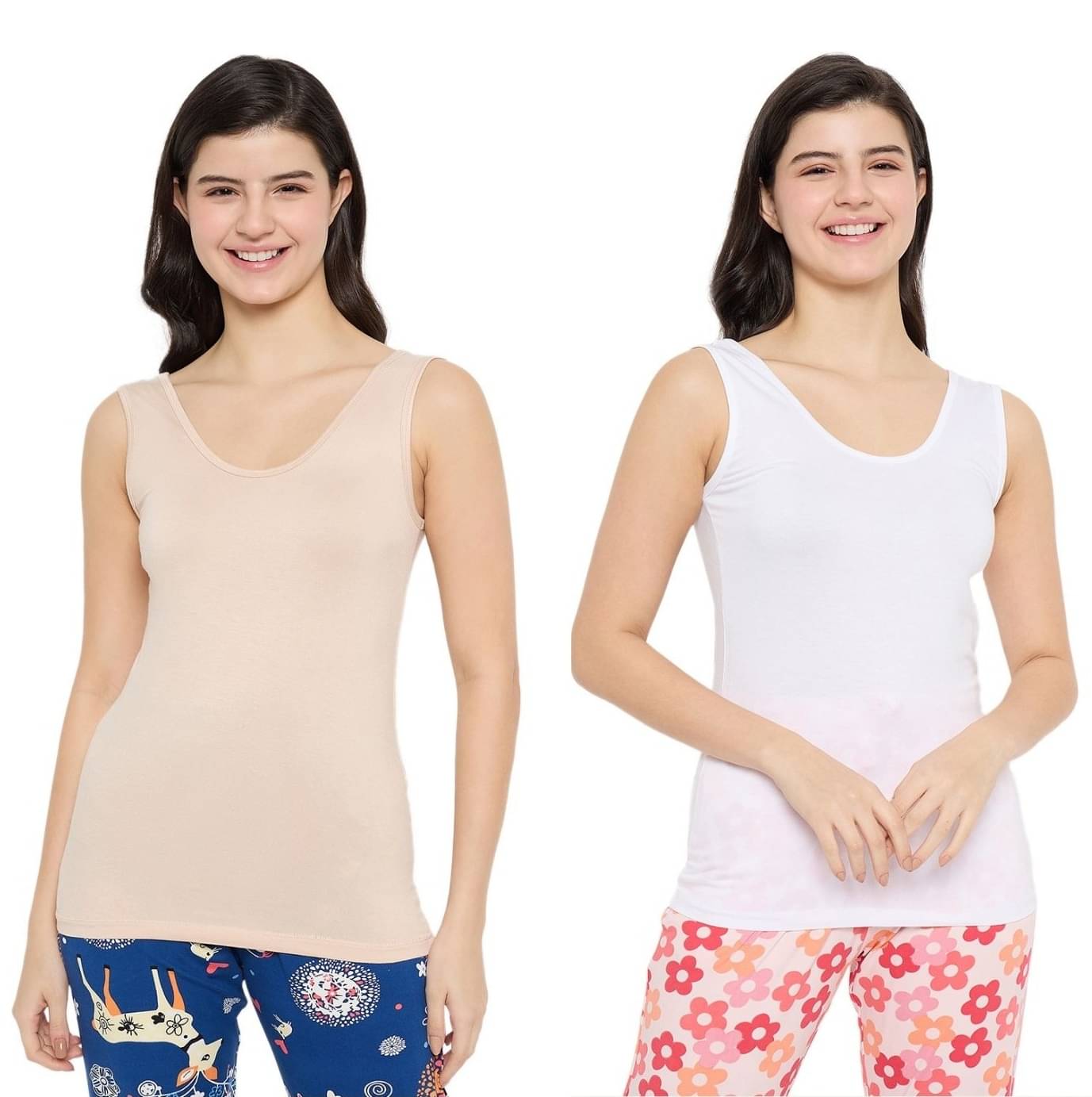 Camey Pack of 2 Tank Tops Spandex Tank Top ( Multicolor ) Camey Pack of 2 Tank Tops Spandex Tank Top ( Multicolor )
