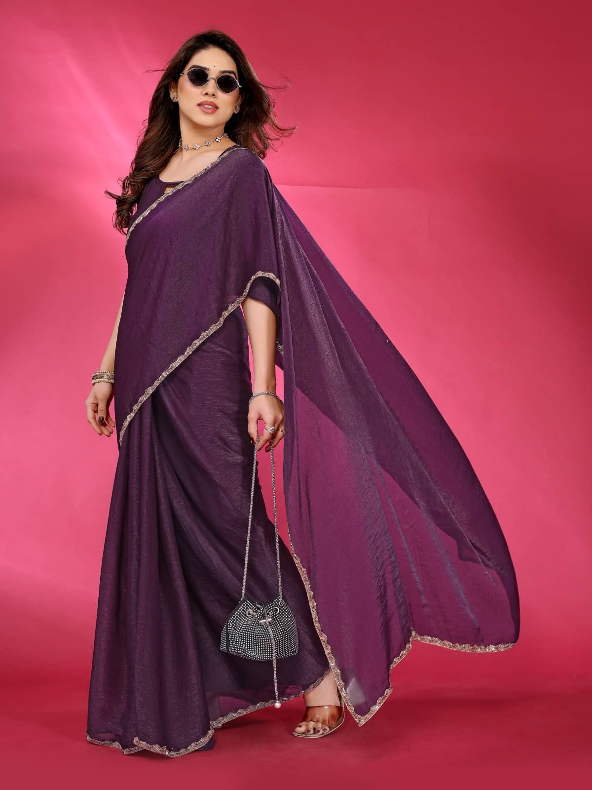 DIKONA DESIGNER Zimmy Choo Embroidered Saree With Unstitched Blouse Piece ( Wine ) DIKONA DESIGNER Zimmy Choo Embroidered Saree With Unstitched Blouse Piece ( Wine )