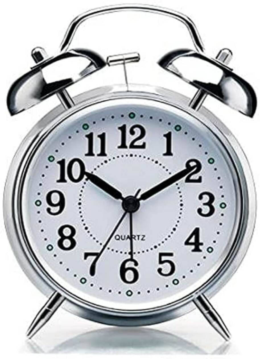 FIVANIO Analog Alarm Clock Silver Alarm Clock - Pack of 1 FIVANIO Analog Alarm Clock Silver Alarm Clock - Pack of 1