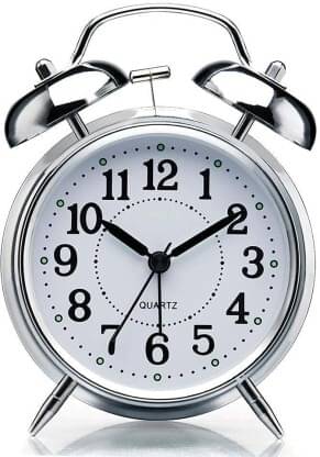 FIVANIO Analog Twin bell- White Alarm Clock - Pack of 1 FIVANIO Analog Twin bell- White Alarm Clock - Pack of 1
