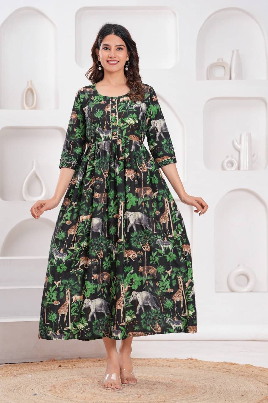     			Fasnesio Black Cotton Women's Maternity Dress ( Pack of 1 )