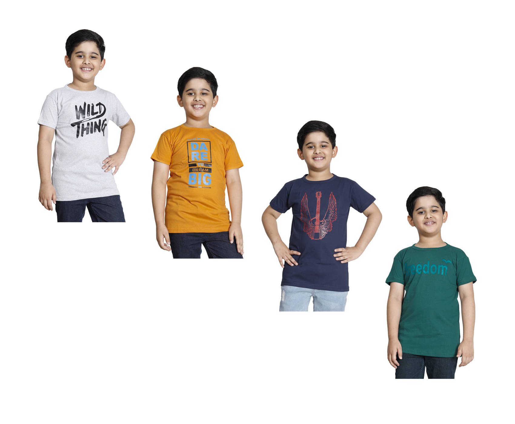     			IndiWeaves Pack of 1 Boys Cotton T-Shirt ( Multicolor )