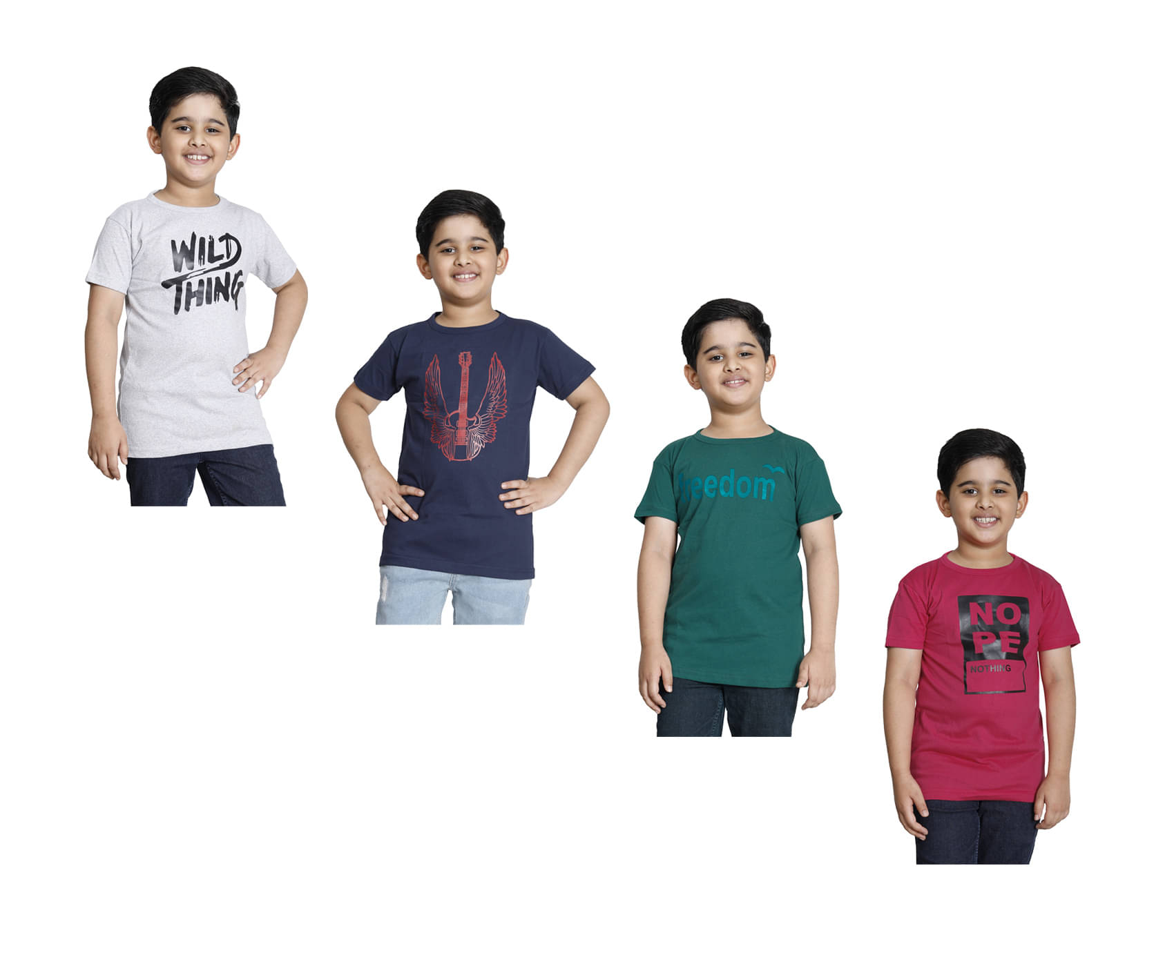     			IndiWeaves Pack of 1 Boys Cotton T-Shirt ( Multicolor )