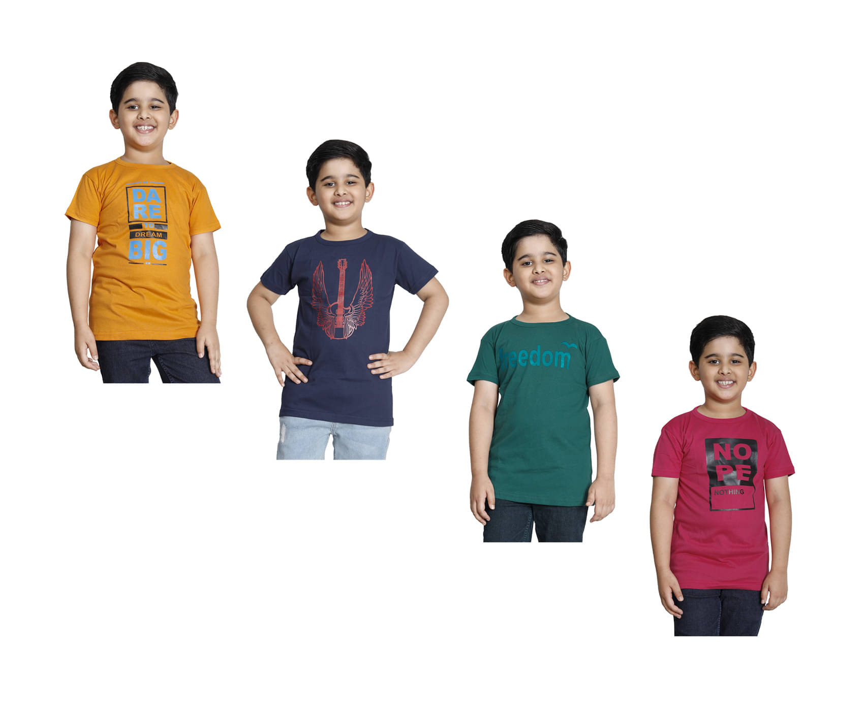     			IndiWeaves Pack of 2 Boys Cotton T-Shirt ( Multicolor )