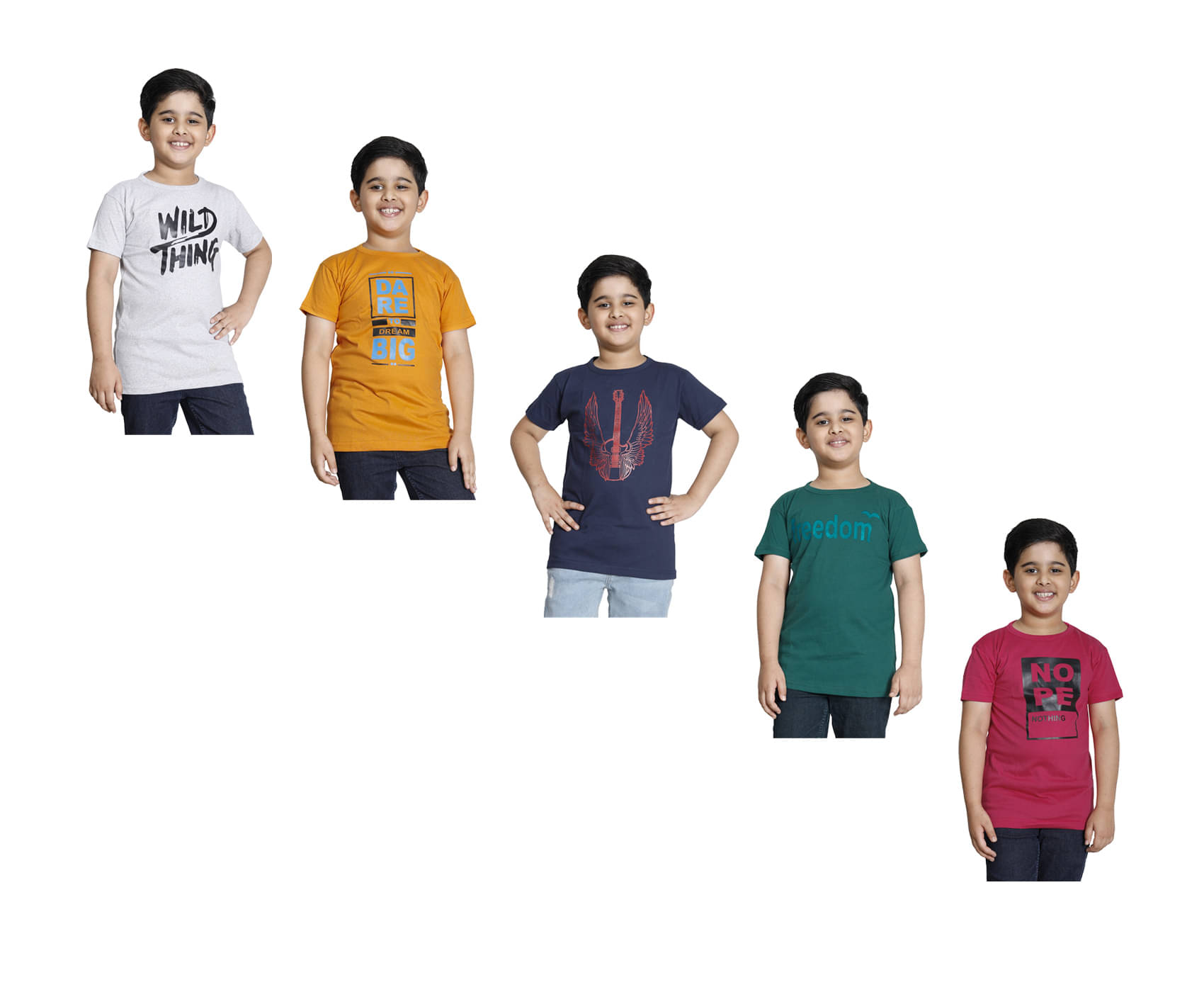     			IndiWeaves Pack of 1 Boys Cotton T-Shirt ( Multicolor )