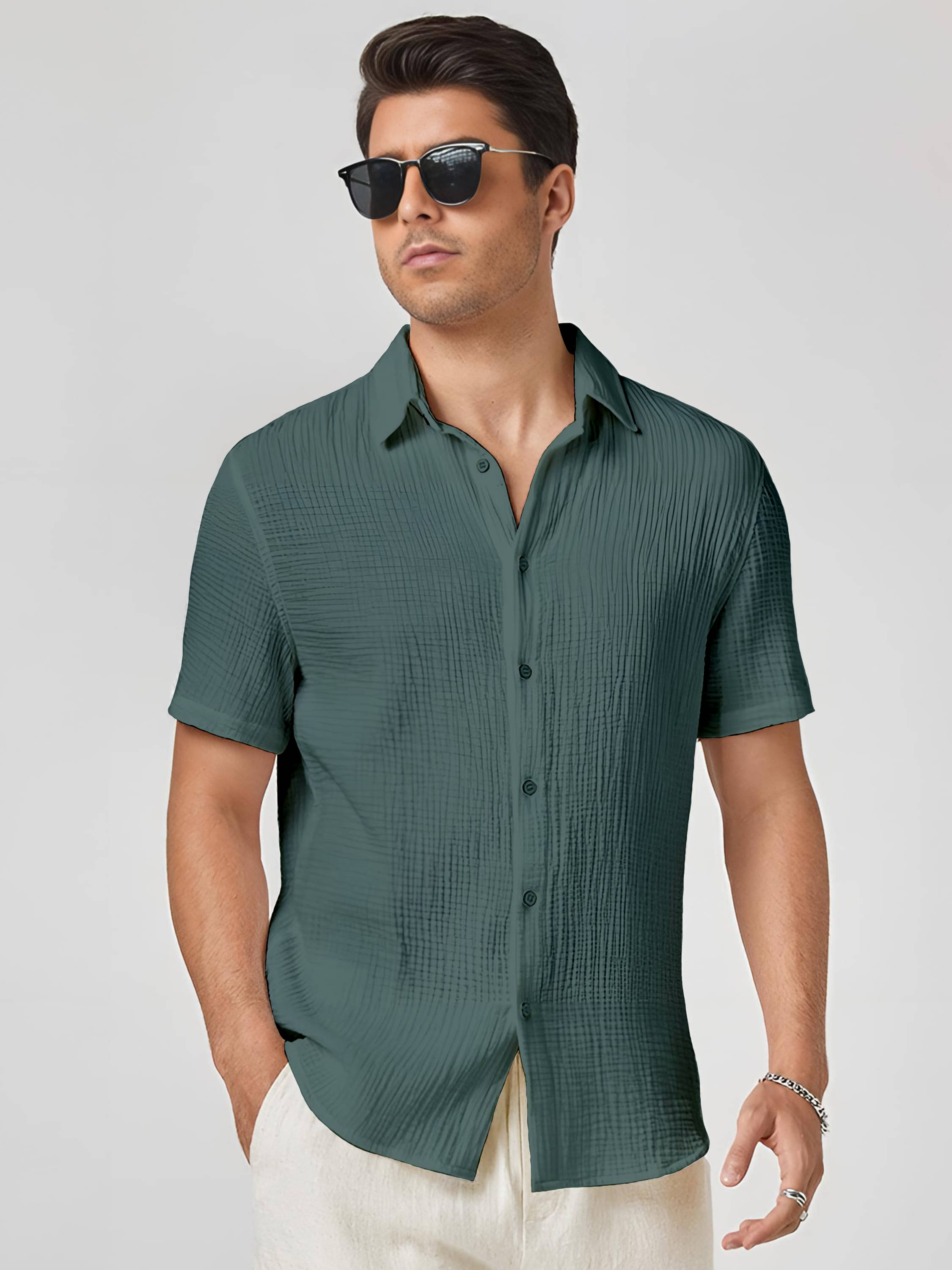 KAKIDO Polyester Regular Fit Half Sleeves Men's Formal Shirt - Grey ( Pack of 1 ) KAKIDO Polyester Regular Fit Half Sleeves Men's Formal Shirt - Grey ( Pack of 1 )
