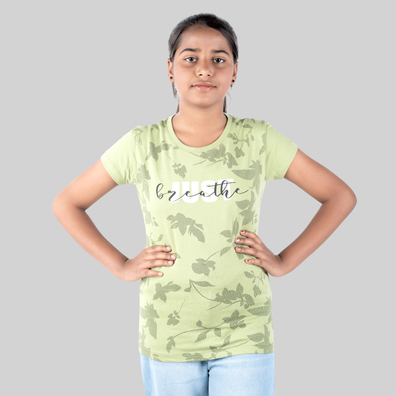     			Kidzee Kingdom Pack of 1 Girls Cotton T-Shirt ( Green )