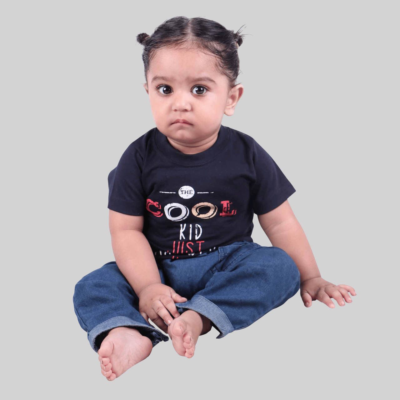     			Kidzee Kingdom Pack of 1 Baby Girls Cotton T-Shirt ( Black )