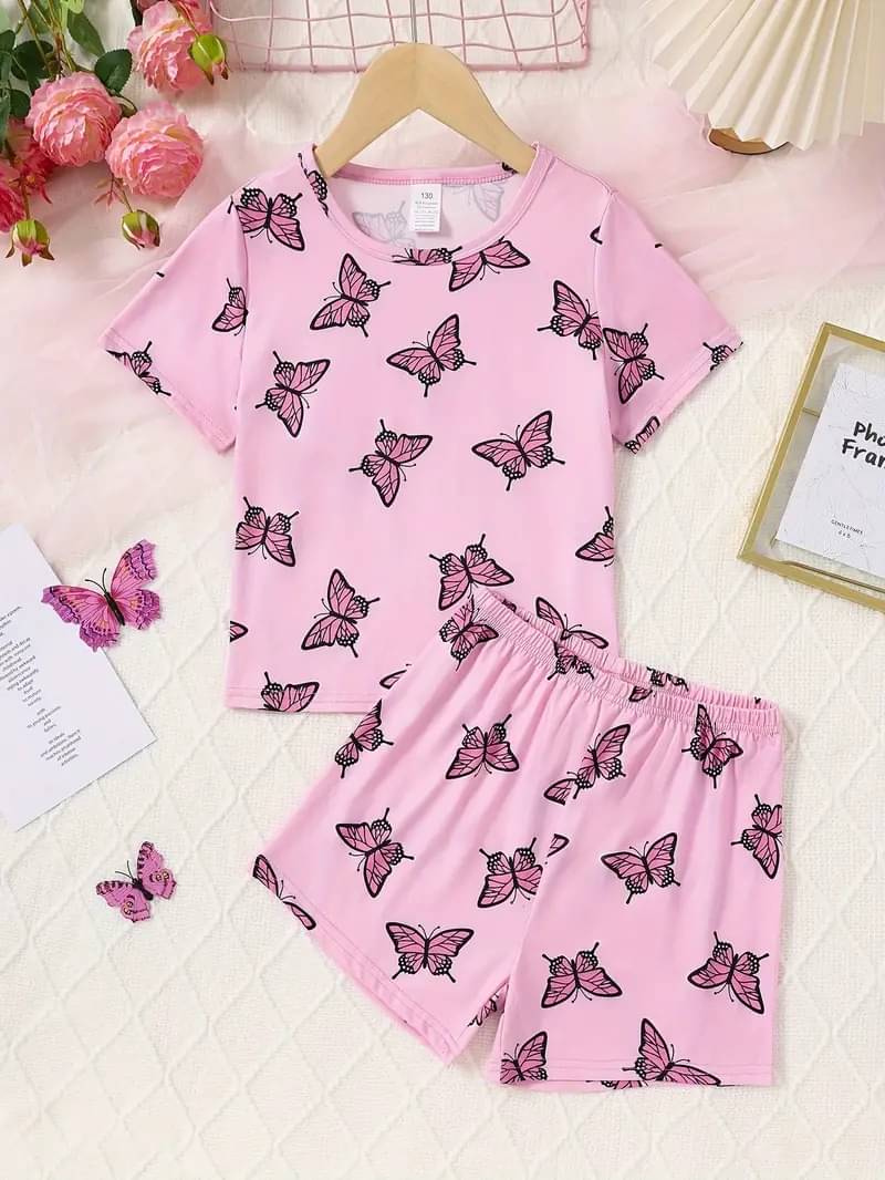     			MR TREND Pack of 1 Baby Girls Cotton Blend Nightsuit Set ( Pink )