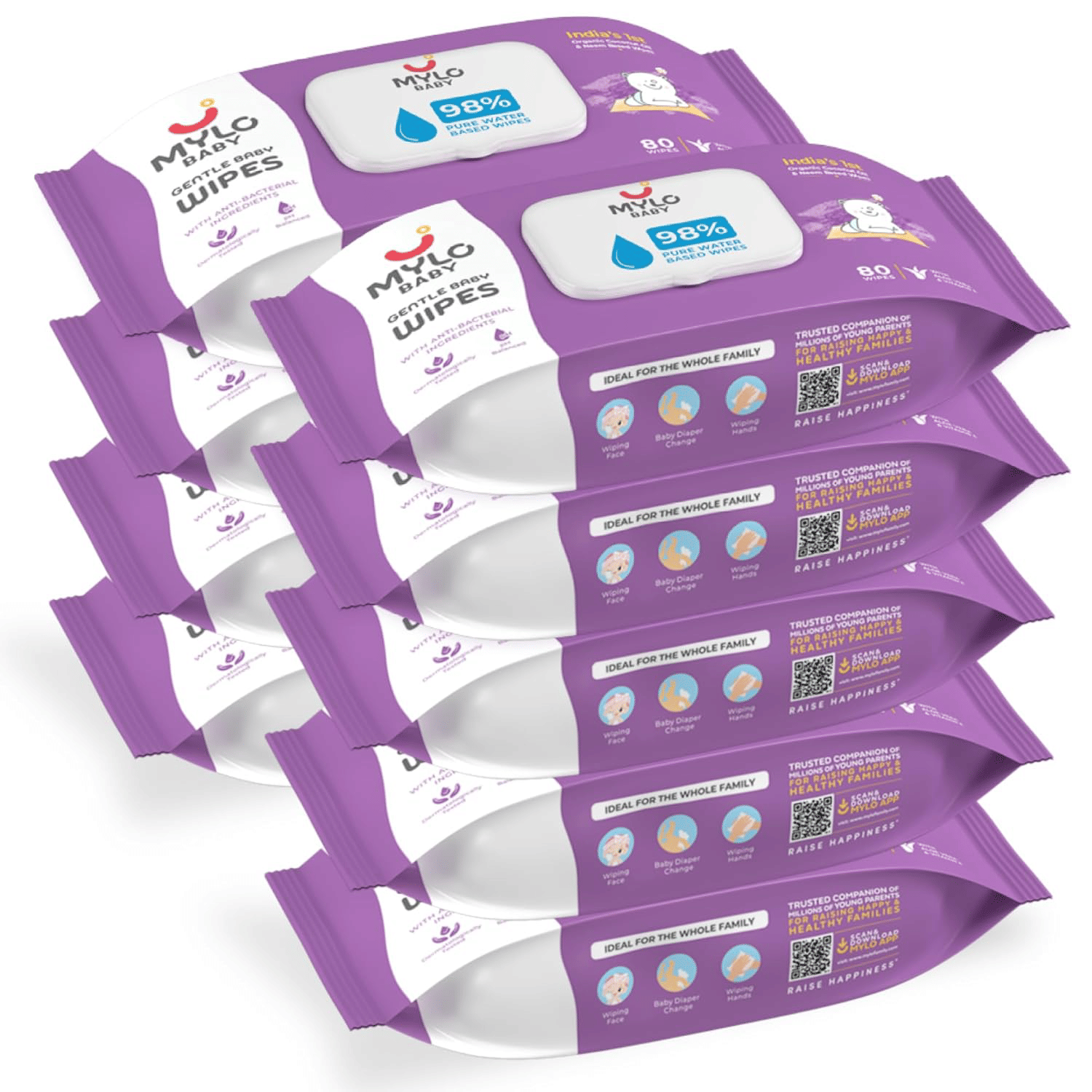     			Mylo Scented Wet wipes For Babies ( Pack of 9 )