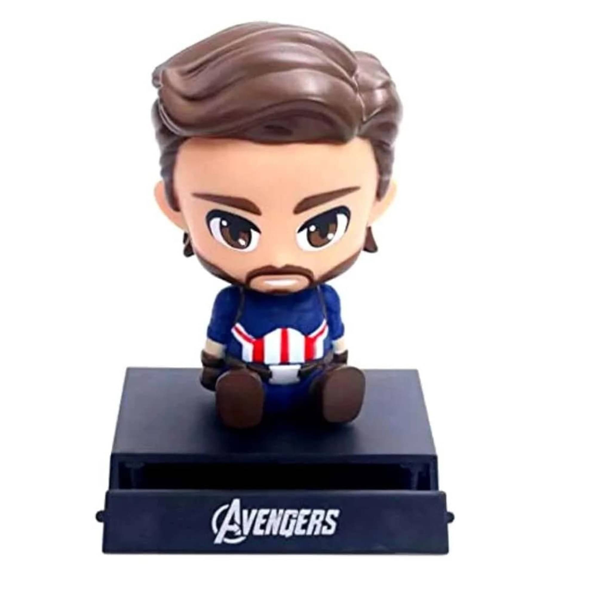 Super Hero Marvel Captain America Action Figure Bobblehead with Mobile Holder for Car Dashboard, Office Desk & Study Table (Pack of 1) Super Hero Marvel Captain America Action Figure Bobblehead with Mobile Holder for Car Dashboard, Office Desk & Study Table (Pack of 1)