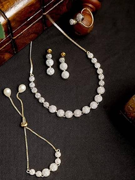     			Opus Gems Golden Alloy Necklace Set ( Pack of 1 )