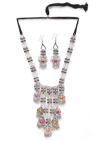     			Opus Gems Multi Color Alloy Necklace Set ( Pack of 1 )