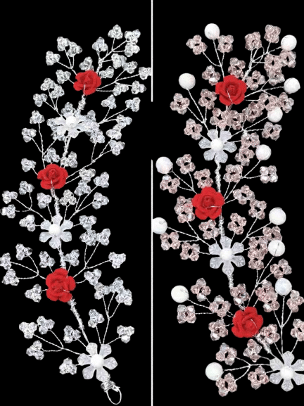     			P U White,Red Tiaras ( Pack of 2 )