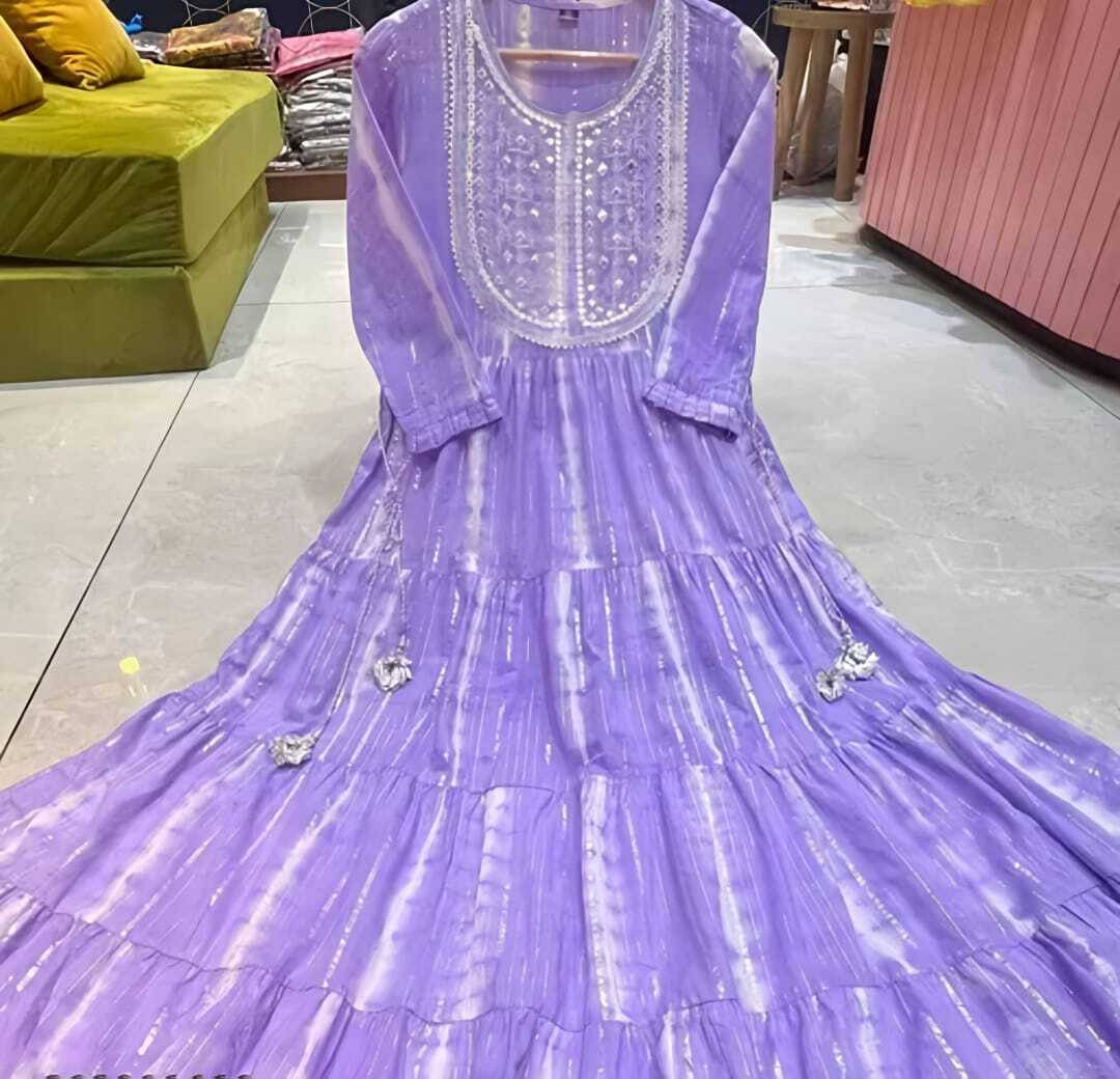 ROOPRANI TAXTILE Women's Rayon Printed Anarkali Kurti - ( Purple ) ROOPRANI TAXTILE Women's Rayon Printed Anarkali Kurti - ( Purple )