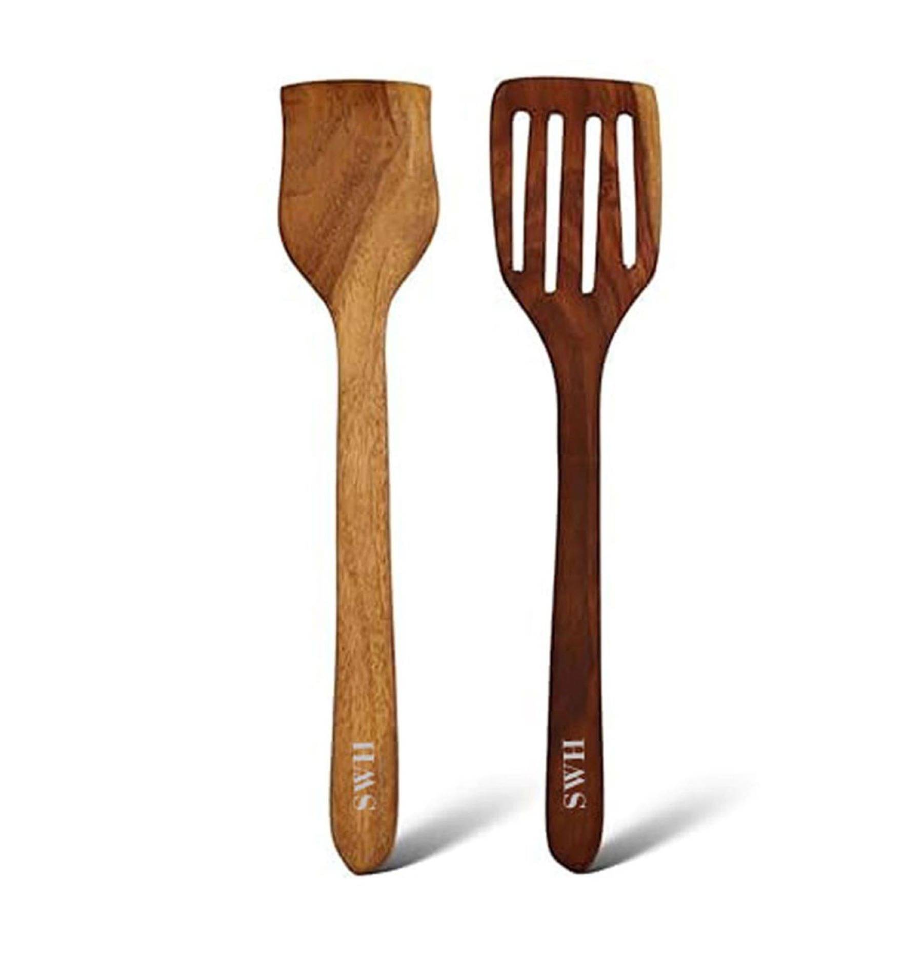     			SWH Neem Spoon2 Wooden Serving Spoon Brown ( Pack of 2 )