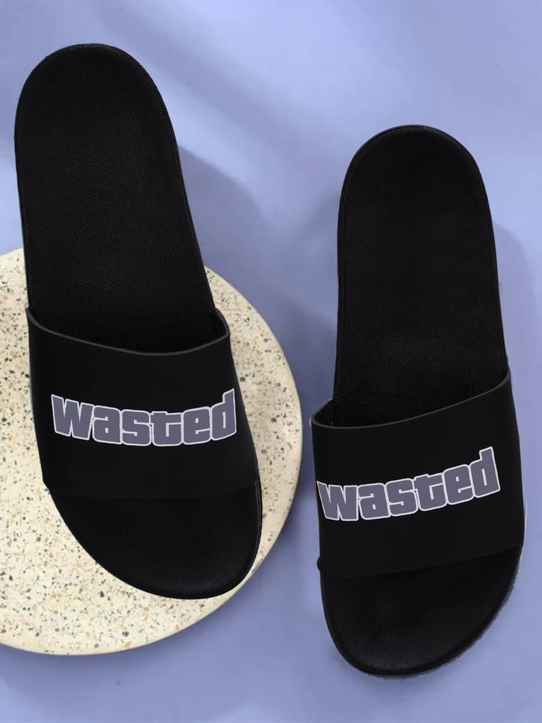     			Tzen Grey Men's Slide Flip Flop
