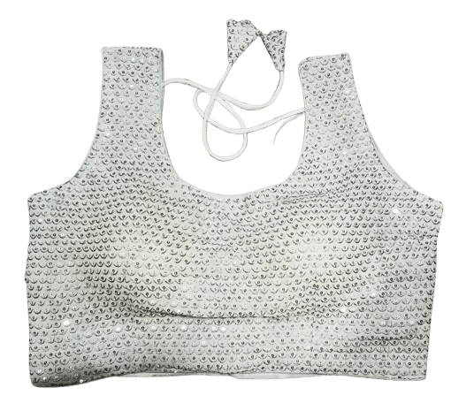 fancynine White Readymade with Pad Georgette Women's Blouse ( Pack of 1 ) fancynine White Readymade with Pad Georgette Women's Blouse ( Pack of 1 )