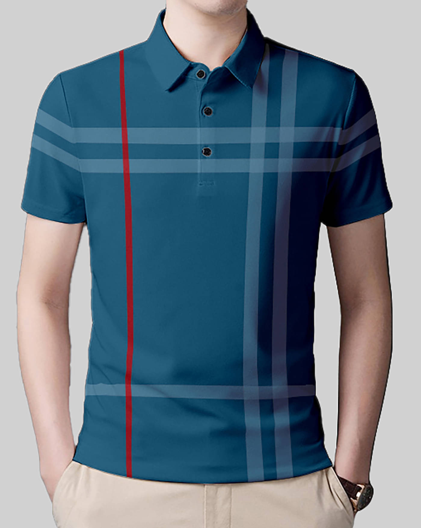 ENITOR Men Cotton Blend Regular Fit Printed Polo T Shirt ( Teal Blue ) ENITOR Men Cotton Blend Regular Fit Printed Polo T Shirt ( Teal Blue )