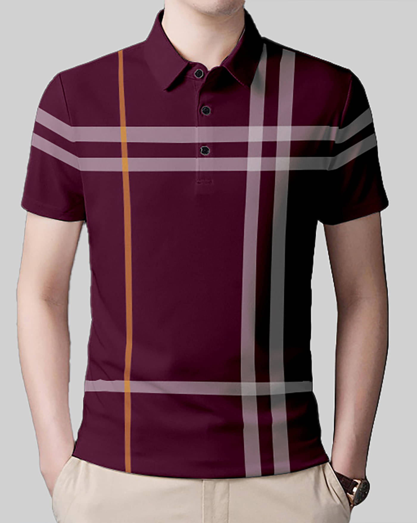    			ENITOR Men Cotton Blend Regular Fit Printed Polo T Shirt ( Maroon )