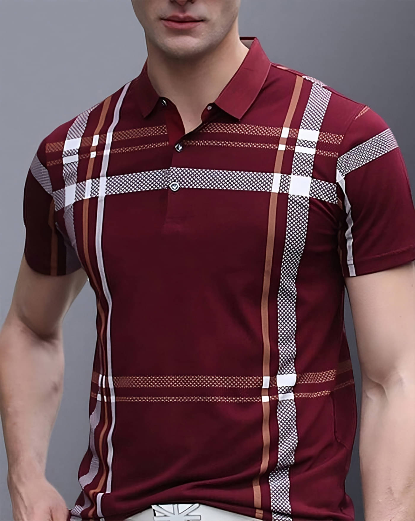 ENITOR Men Cotton Blend Regular Fit Printed Polo T Shirt ( Maroon ) ENITOR Men Cotton Blend Regular Fit Printed Polo T Shirt ( Maroon )