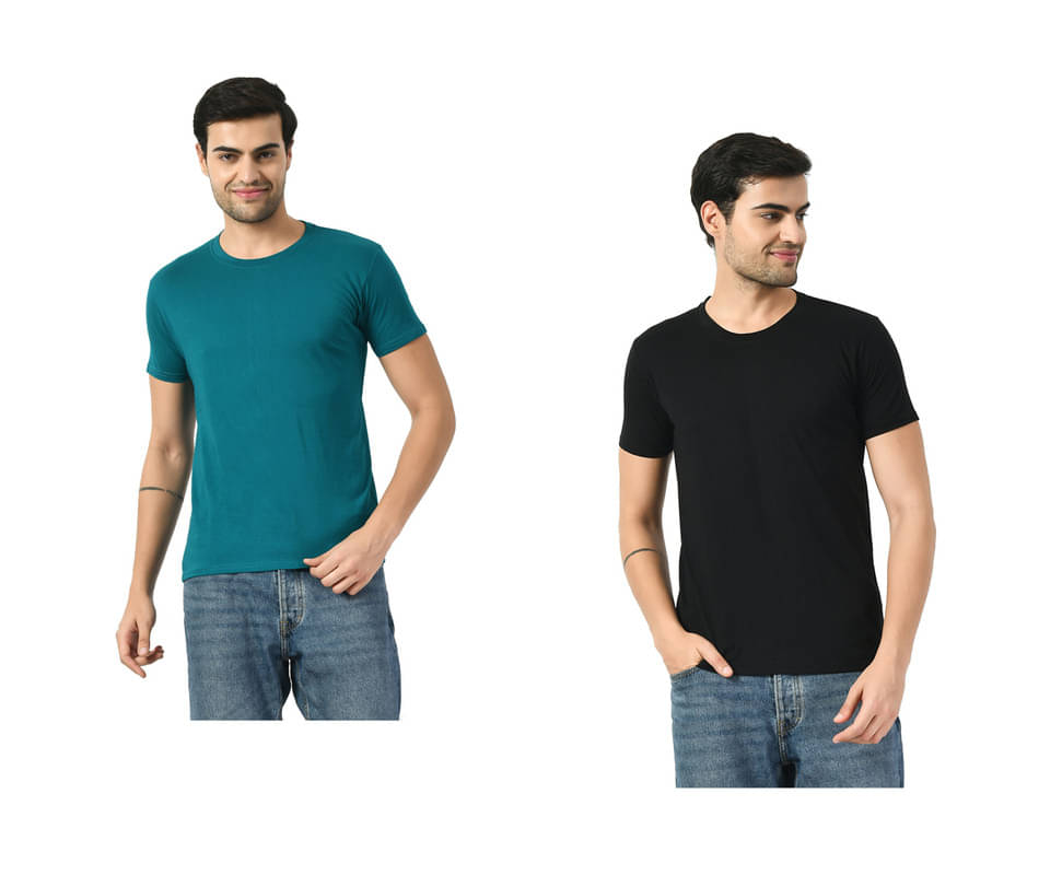 IndiWeaves Men Cotton Regular Fit Solid T-Shirt ( Multicolor ) IndiWeaves Men Cotton Regular Fit Solid T-Shirt ( Multicolor )