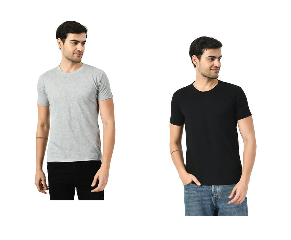 IndiWeaves Men Cotton Regular Fit Solid T-Shirt ( Multicolor ) IndiWeaves Men Cotton Regular Fit Solid T-Shirt ( Multicolor )