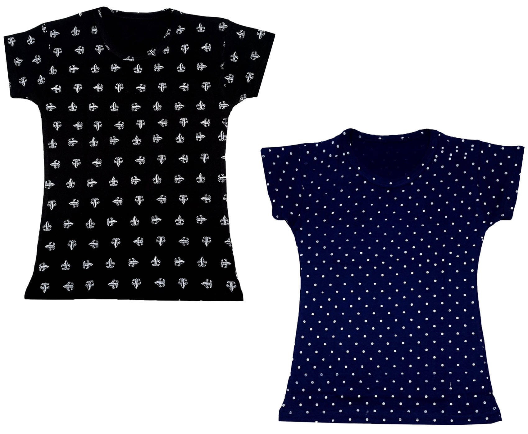     			IndiWeaves Pack of 2 Girls Cotton T-Shirt ( Multicolor )