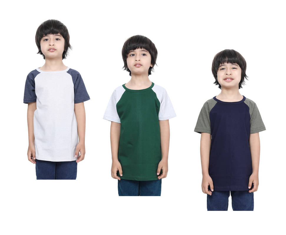     			IndiWeaves Pack of 3 Boys Cotton T-Shirt ( Multicolor )