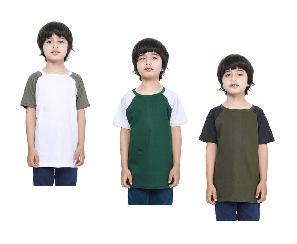     			IndiWeaves Pack of 3 Boys Cotton T-Shirt ( Multicolor )