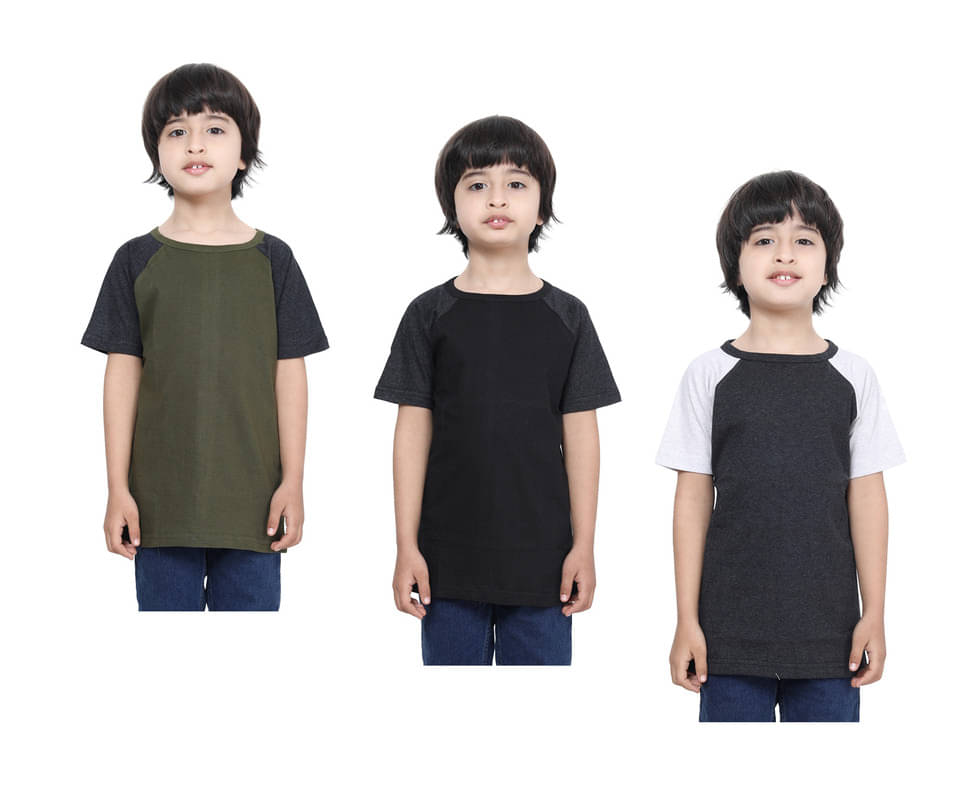     			IndiWeaves Pack of 3 Boys Cotton T-Shirt ( Multicolor )
