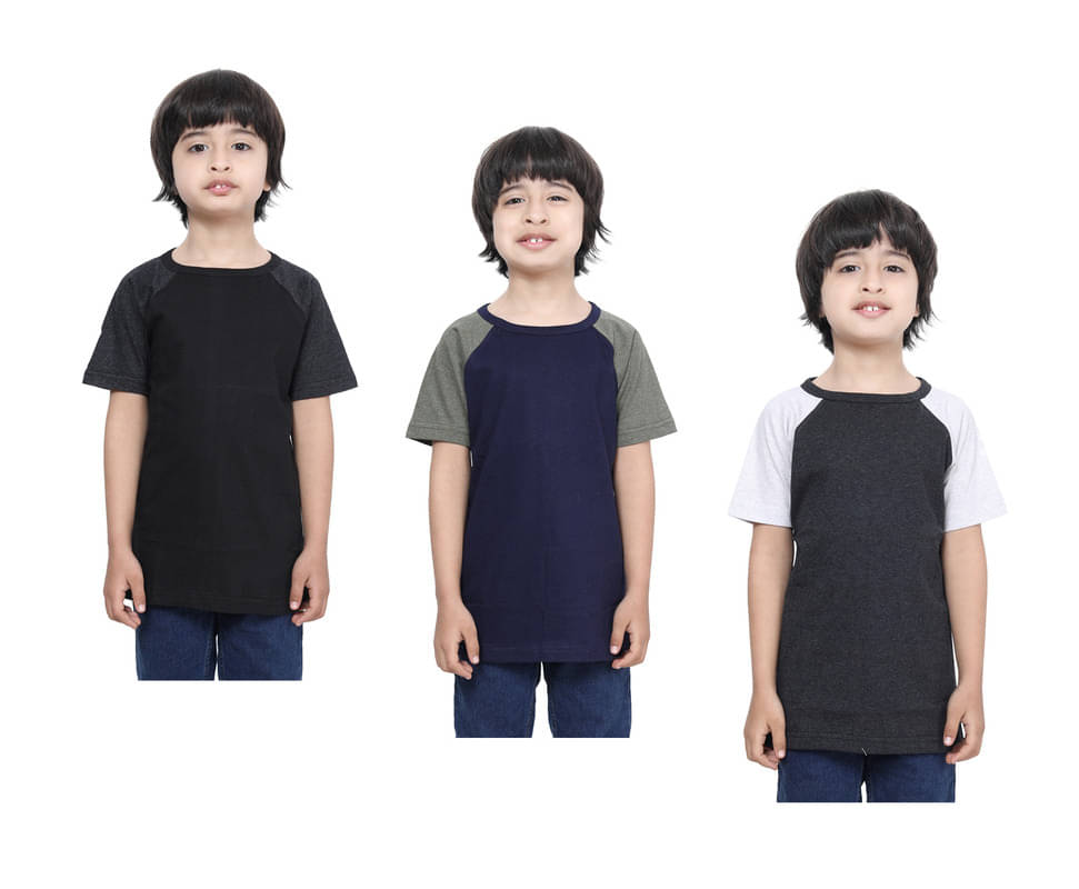     			IndiWeaves Pack of 3 Boys Cotton T-Shirt ( Multicolor )