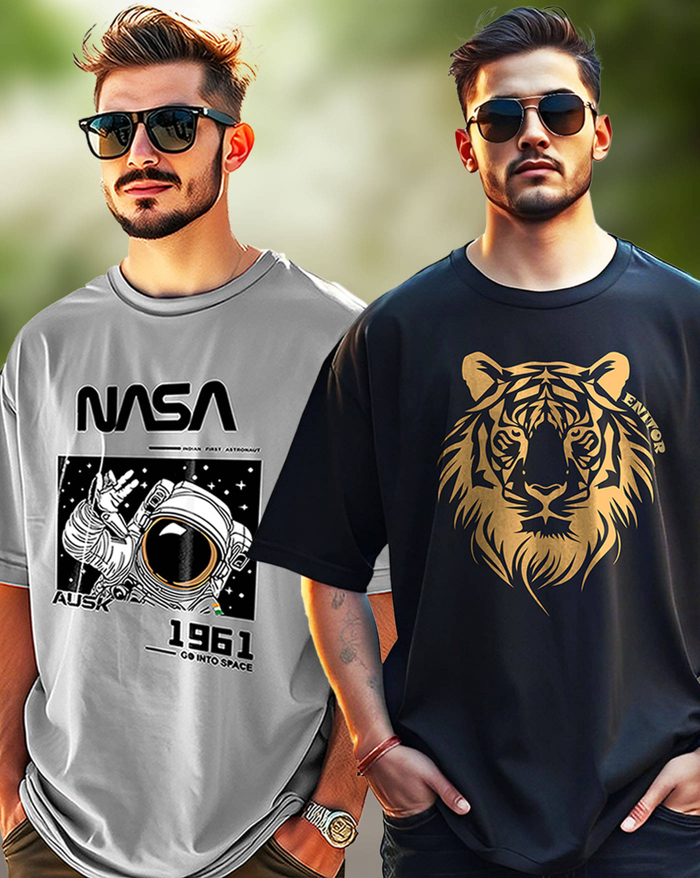     			AOOSH Men Cotton Blend Oversized Fit Printed T-Shirt ( Black )