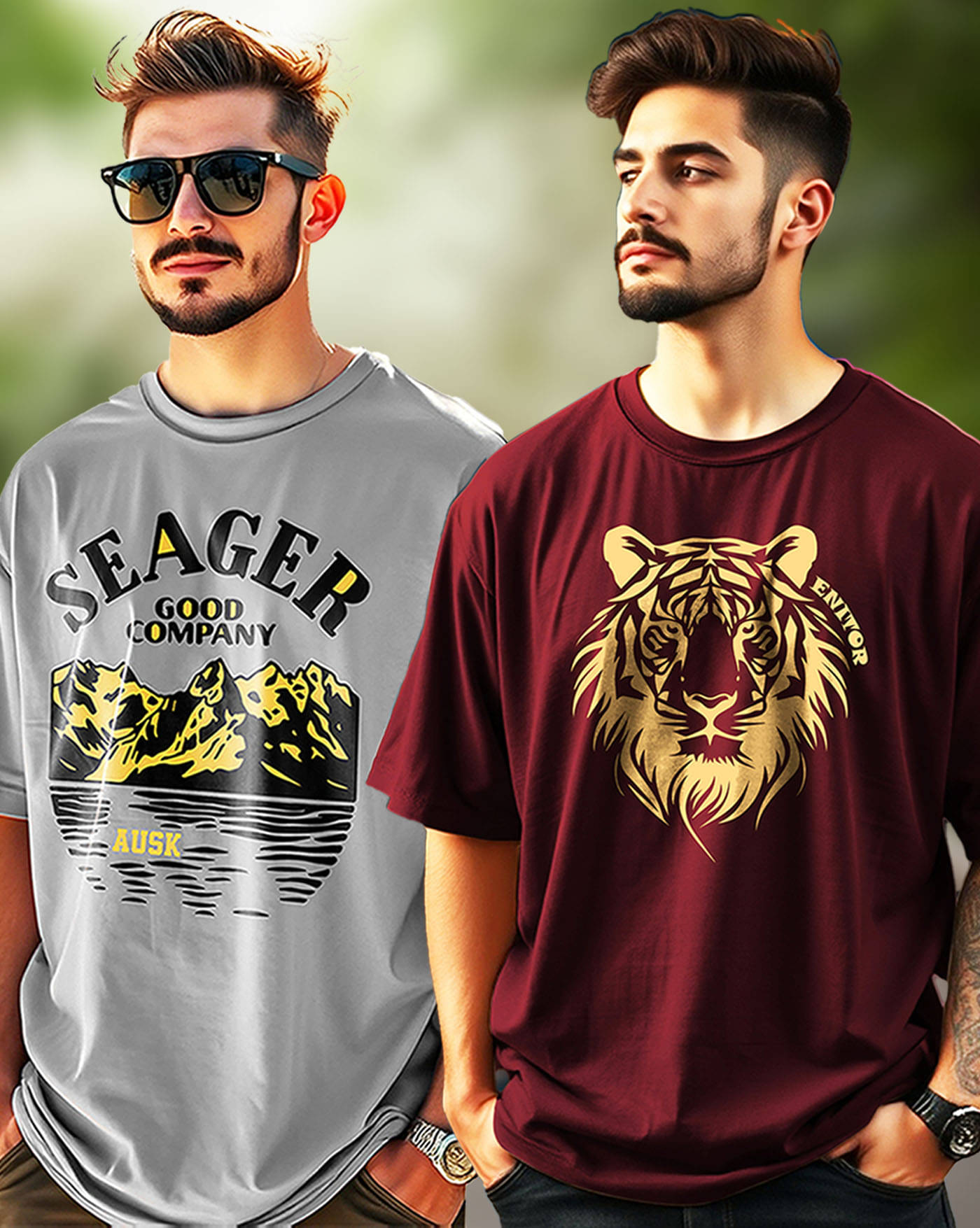 AOOSH Men Cotton Blend Oversized Fit Printed T-Shirt ( Maroon ) AOOSH Men Cotton Blend Oversized Fit Printed T-Shirt ( Maroon )