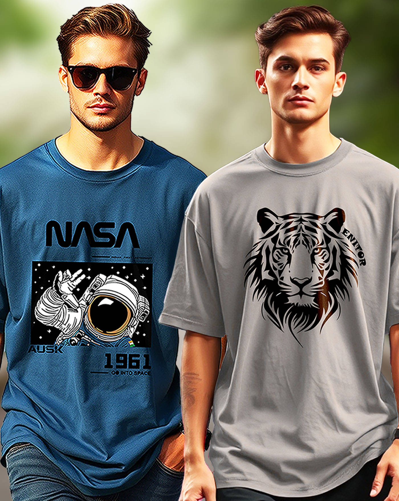     			AOOSH Men Cotton Blend Oversized Fit Printed T-Shirt ( Grey )
