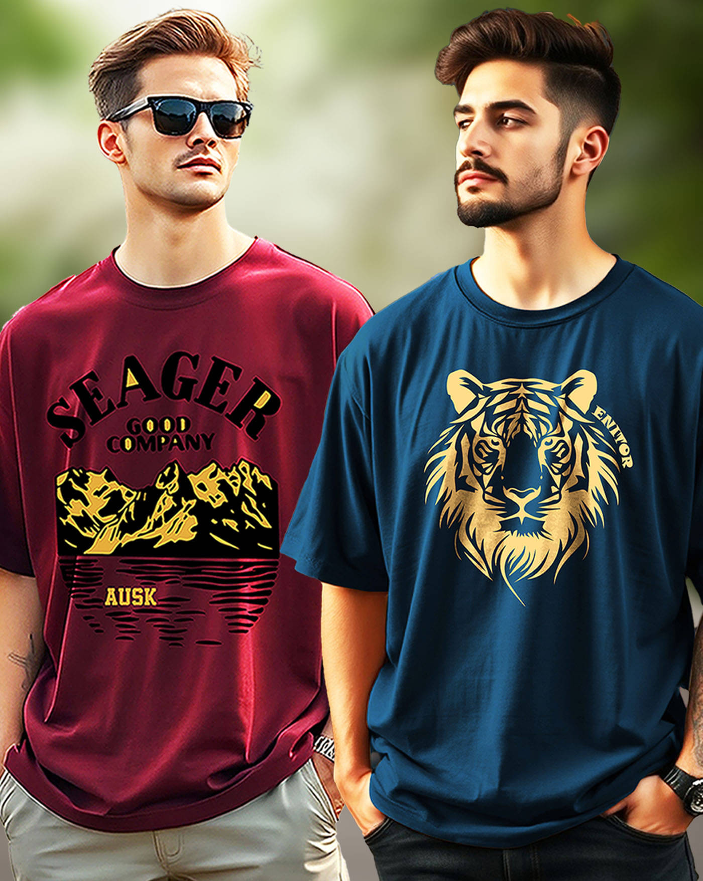 AOOSH Men Cotton Blend Oversized Fit Printed T-Shirt ( Teal ) AOOSH Men Cotton Blend Oversized Fit Printed T-Shirt ( Teal )