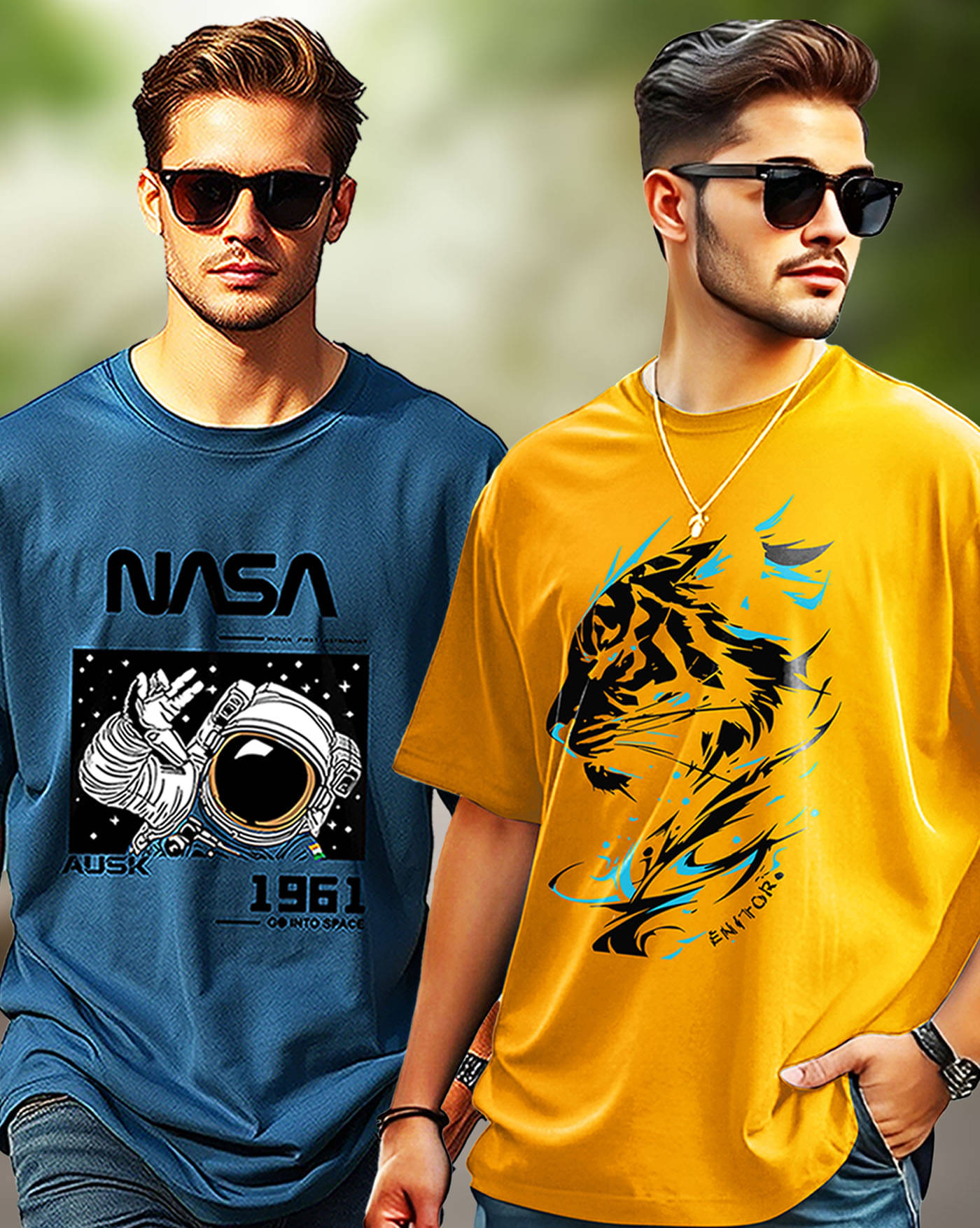 AOOSH Men Cotton Blend Oversized Fit Printed T-Shirt ( Mustard )     			AOOSH Men Cotton Blend Oversized Fit Printed T-Shirt ( Mustard )