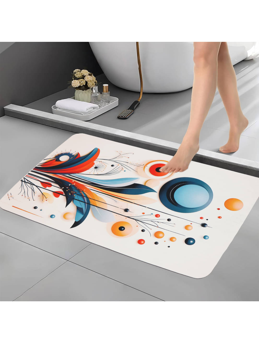     			BELLA TRUE Anti-skid Rubber Bath Mat Other Sizes cm ( Pack of 1 ) - White
