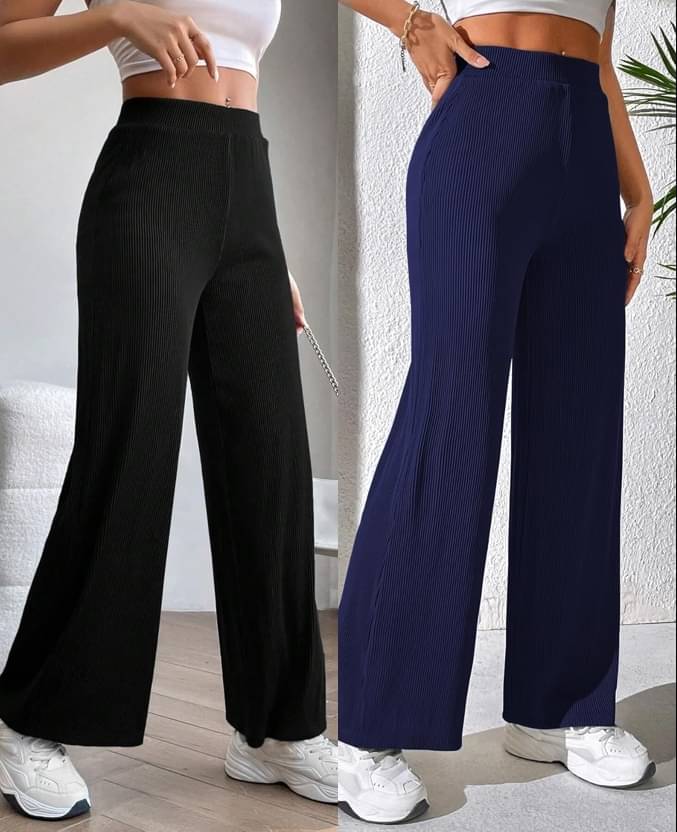     			CITYTALK Pack of 2 Lycra Regular Women's Casual Pants ( Black,Navy Blue )