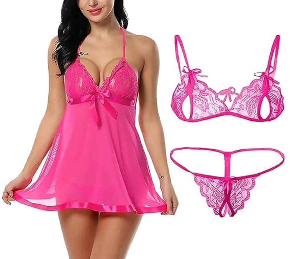     			Estilo Vastra Pink Hosiery Women's Nightwear Night Dress ( Pack of 1 )