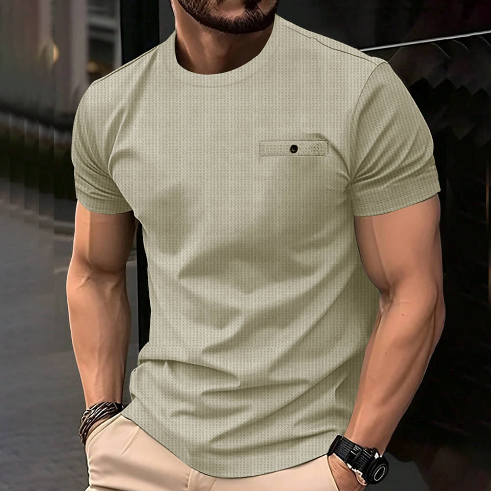 Eyebogler Men Cotton Blend Regular Fit Self Design T-Shirt ( Beige ) Eyebogler Men Cotton Blend Regular Fit Self Design T-Shirt ( Beige )