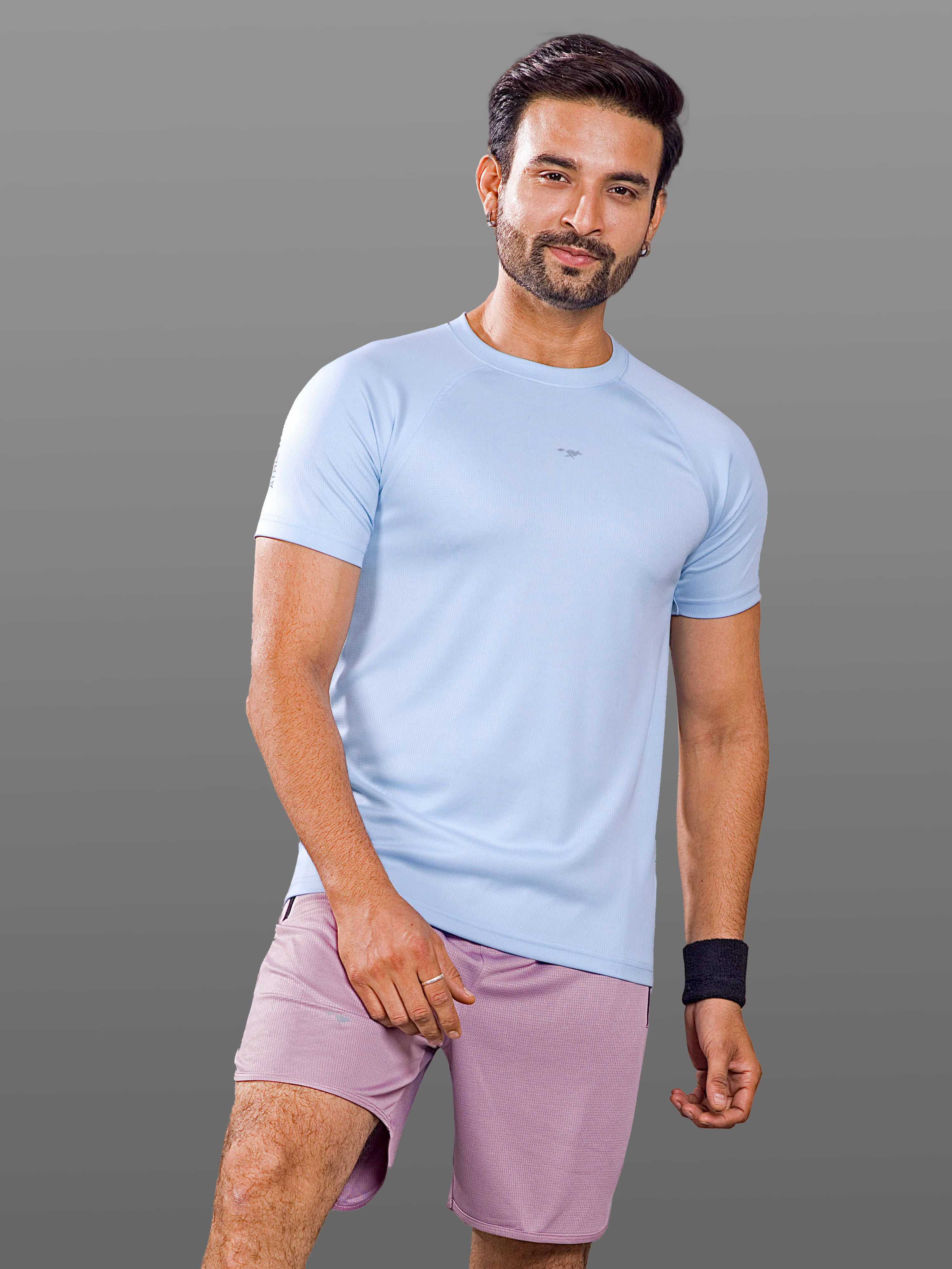 FROSEN FOX Men Polyester Regular Fit Solid T-Shirt ( Sky Blue ) FROSEN FOX Men Polyester Regular Fit Solid T-Shirt ( Sky Blue )